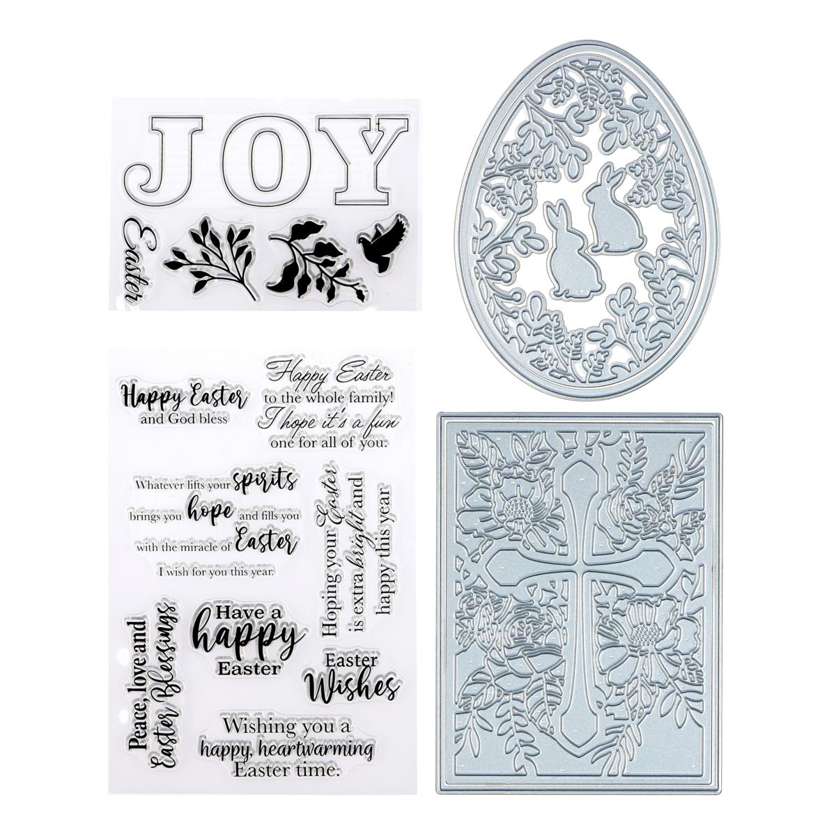 Crafter's Companion Easter Joy Stamp and Die Set 22026682 HSN