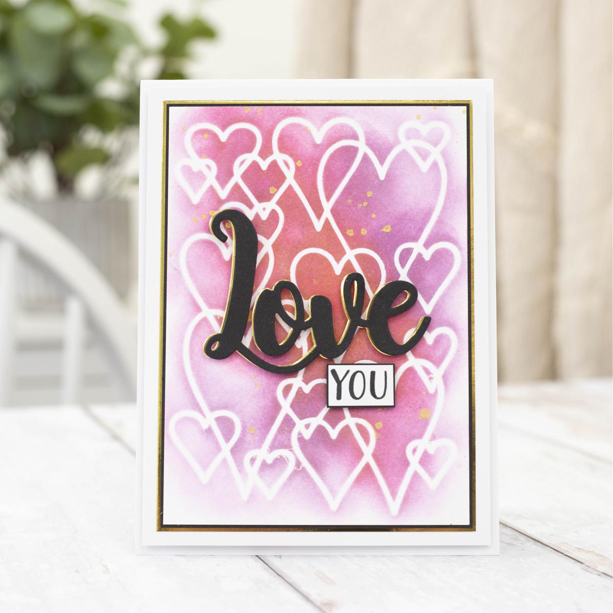 Crafter's Companion Heart Shimmer Spray and Mask Kit