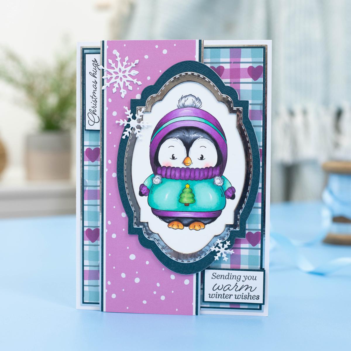 Crafter's Companion Holiday Penguin Clear Stamp Set of 6