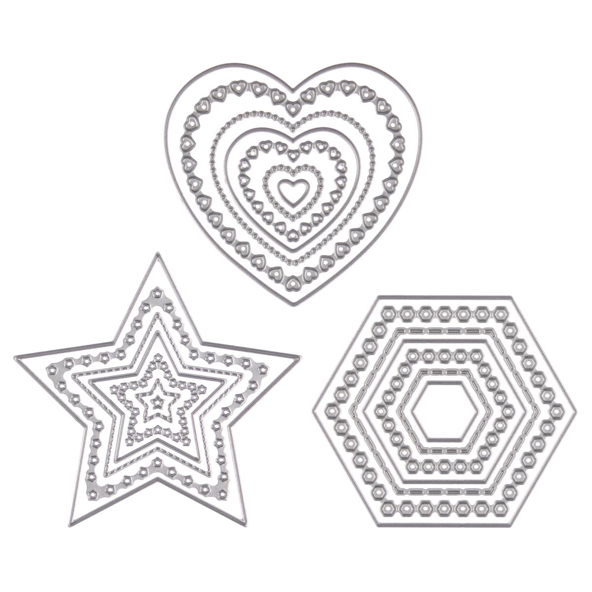 Crafter's Companion Star, Heart and Hexagon Nesting Dies - 22651743 | HSN