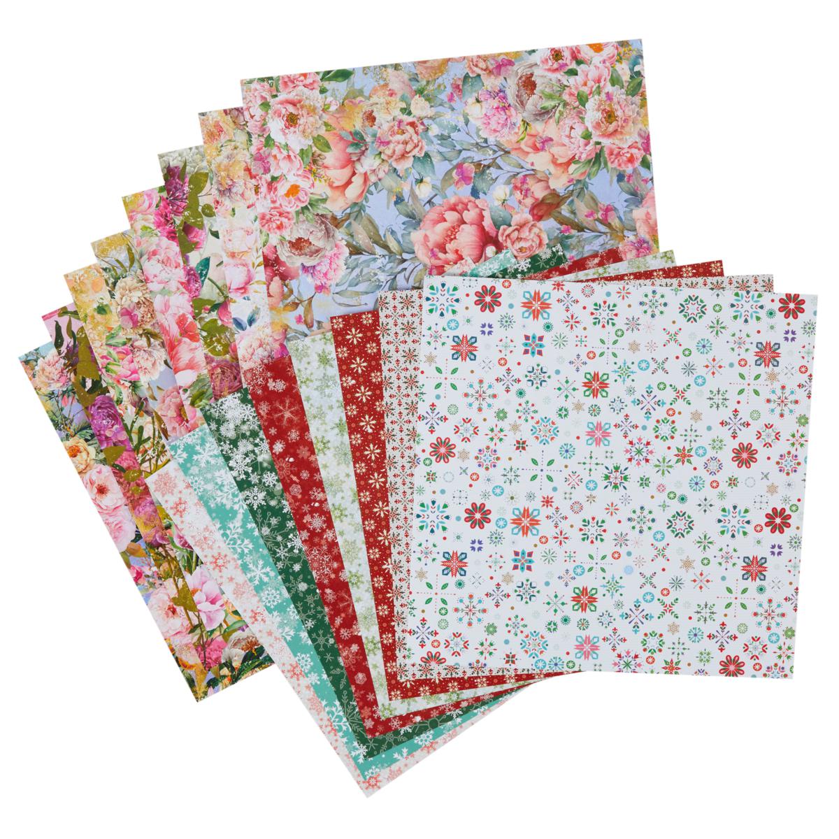 Crafter's Companion 12x12 Pearl Paper Pad: Ditsy Floral (AD12DIFL)