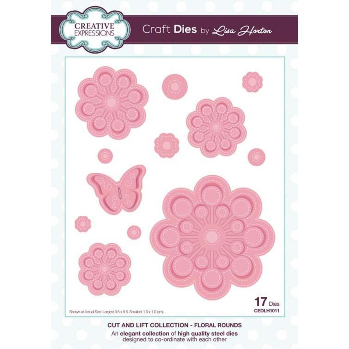 Creative Expressions Cut And Lift Collection - Floral Rounds Craft Die 