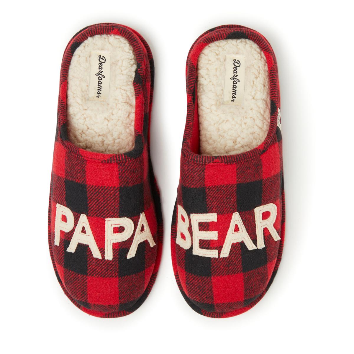 mens buffalo check slippers