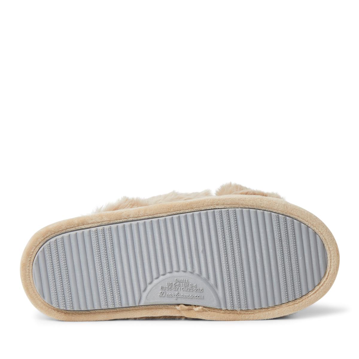 Dearfoams Women s Jessica Furry Crossband Slide 9814551 HSN