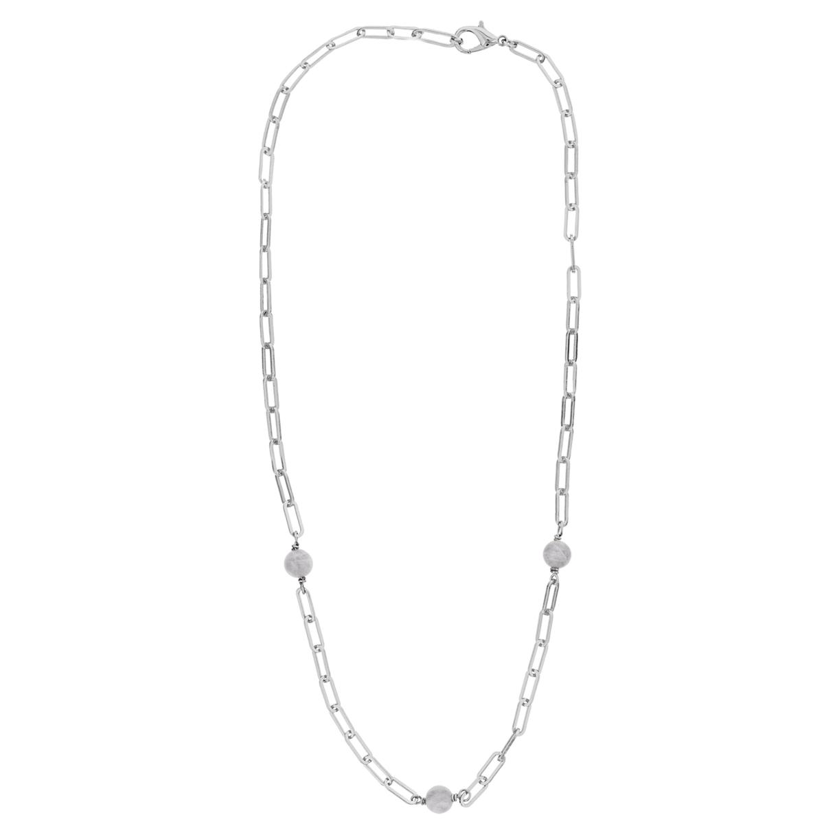 Off-white Paperclip Cable-link Necklace In Silver