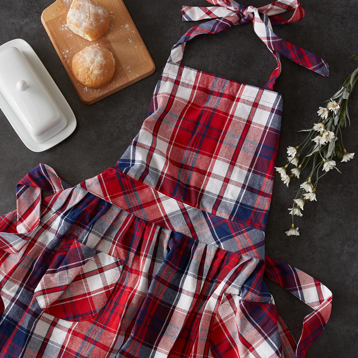 Design Imports Americana Plaid Apron | HSN
