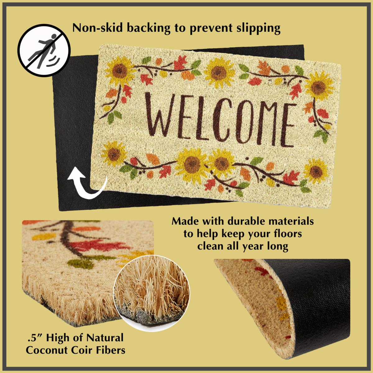 Door Mats Outdoor Welcome Mats for Front Door Sunflower Doormats