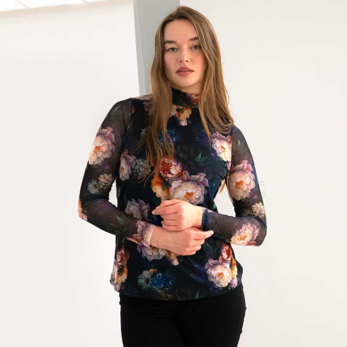 トップス Deuxieme Classe Mesh C/N P/O DG2 by Diane Gilman 2-pack Print/Solid Mesh Top - 23386344 | HSN