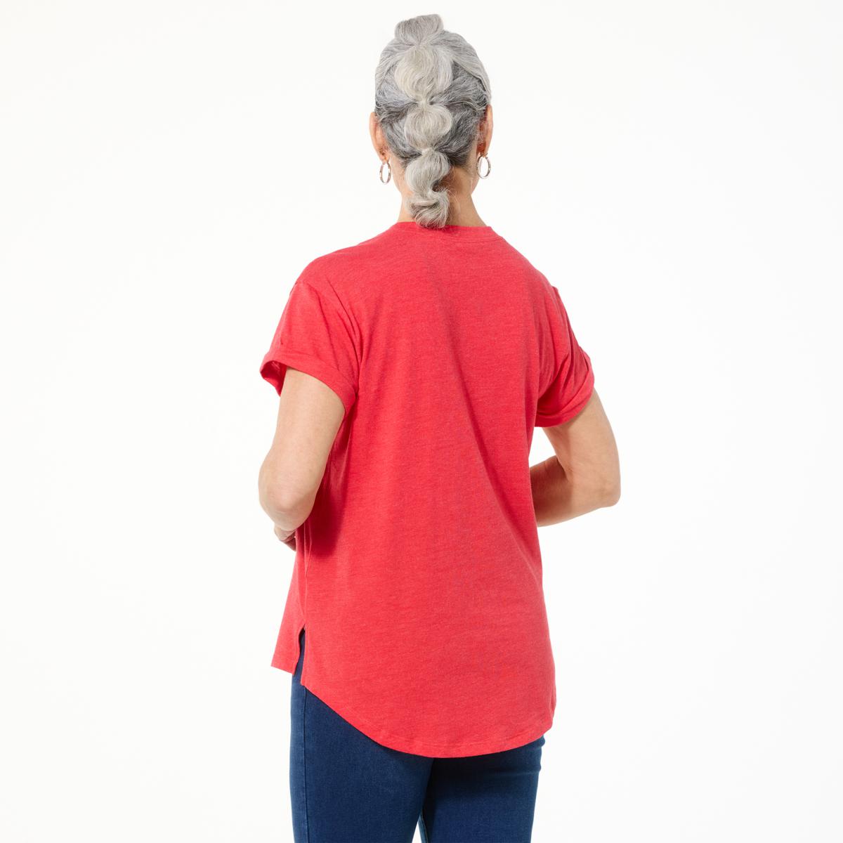 DG2 by Diane Gilman Embellished Hi-Low Hem Knit Tee