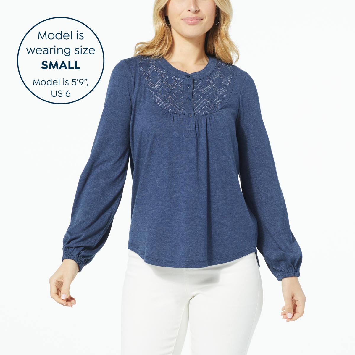 Lucky Brand Size 3X Navy/White Long Sleeve Top – Best Friends