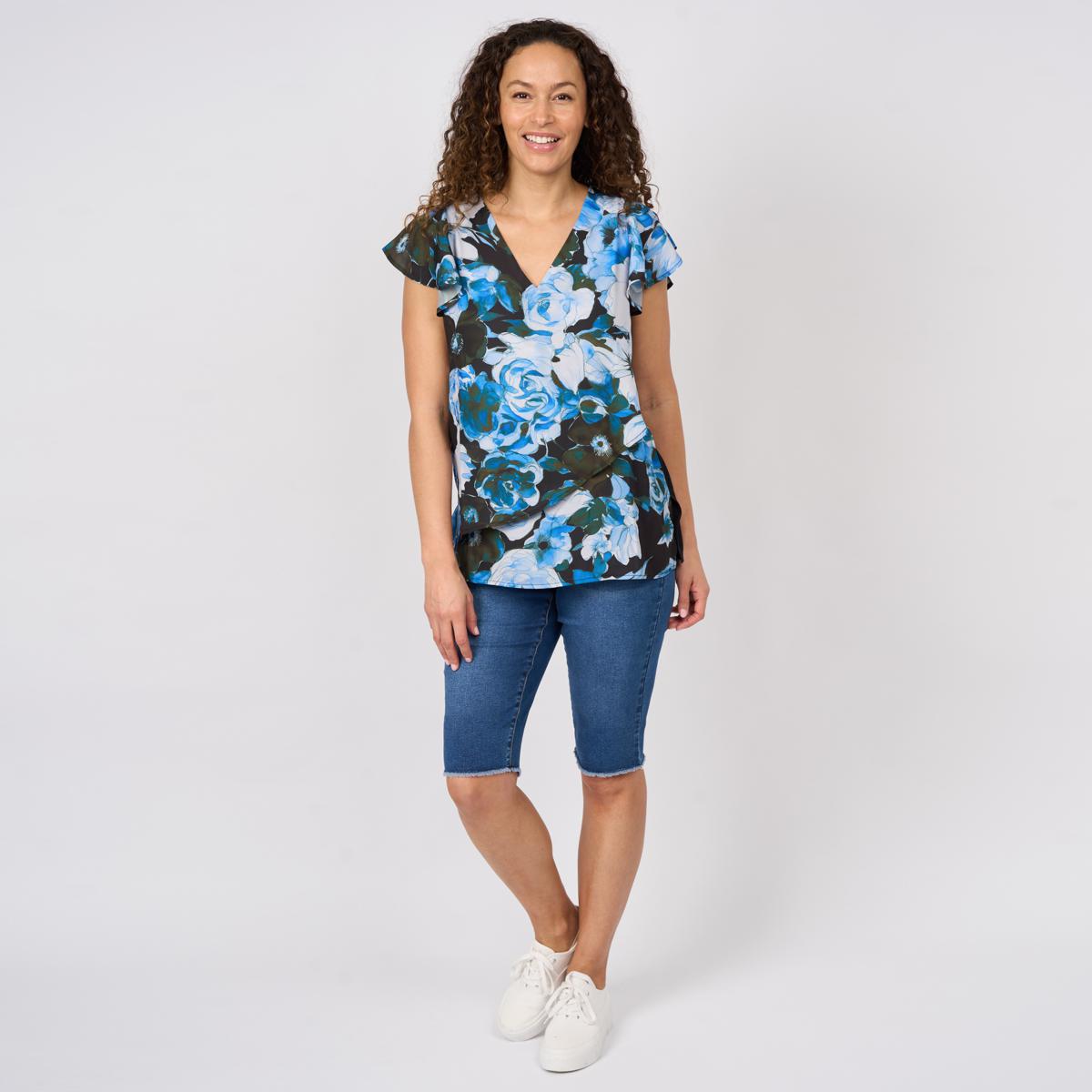 DG2 by Diane Gilman Everyday Jersey Flutter Sleeve Asymmetric Easy