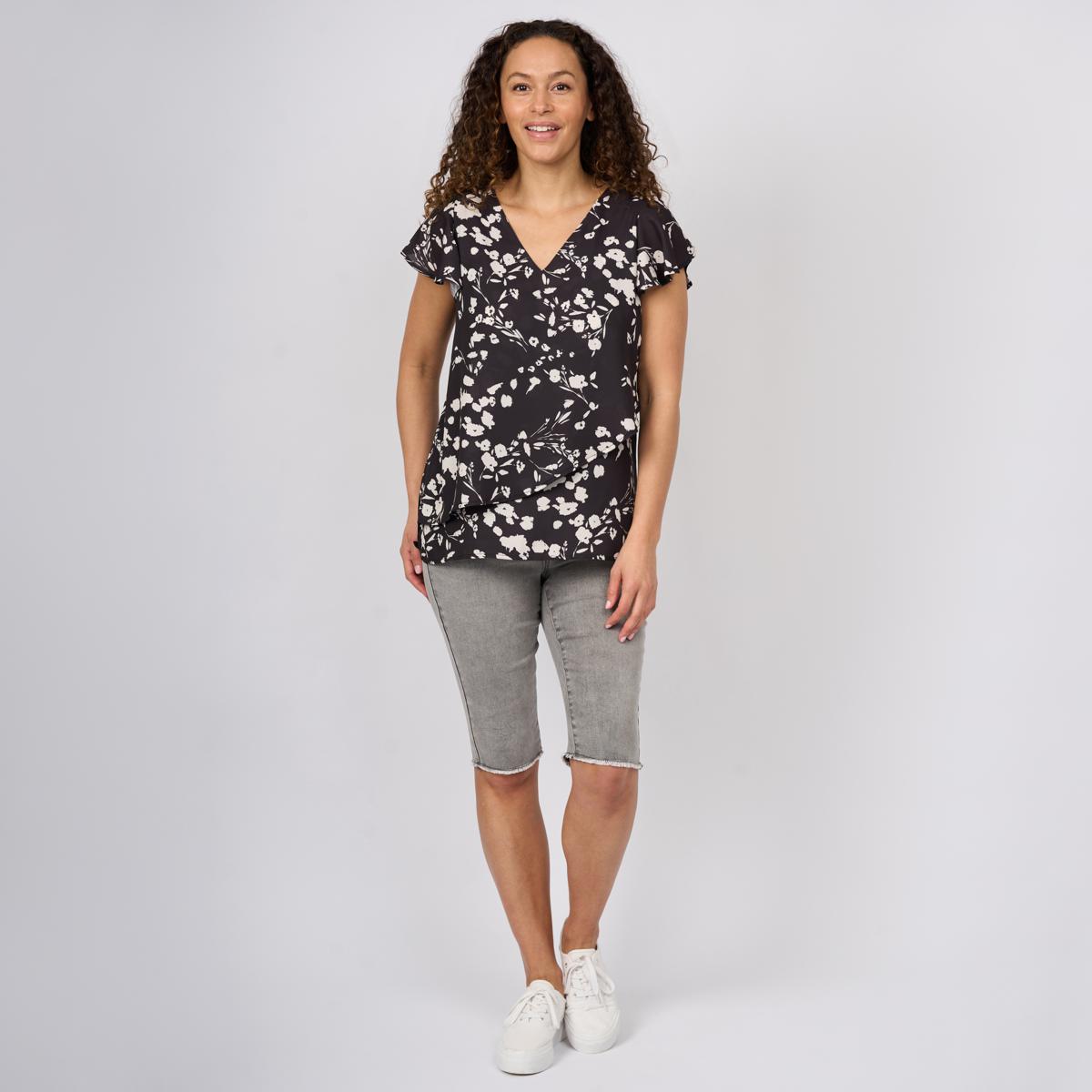 DG2 by Diane Gilman Everyday Jersey Flutter Sleeve Asymmetric Easy