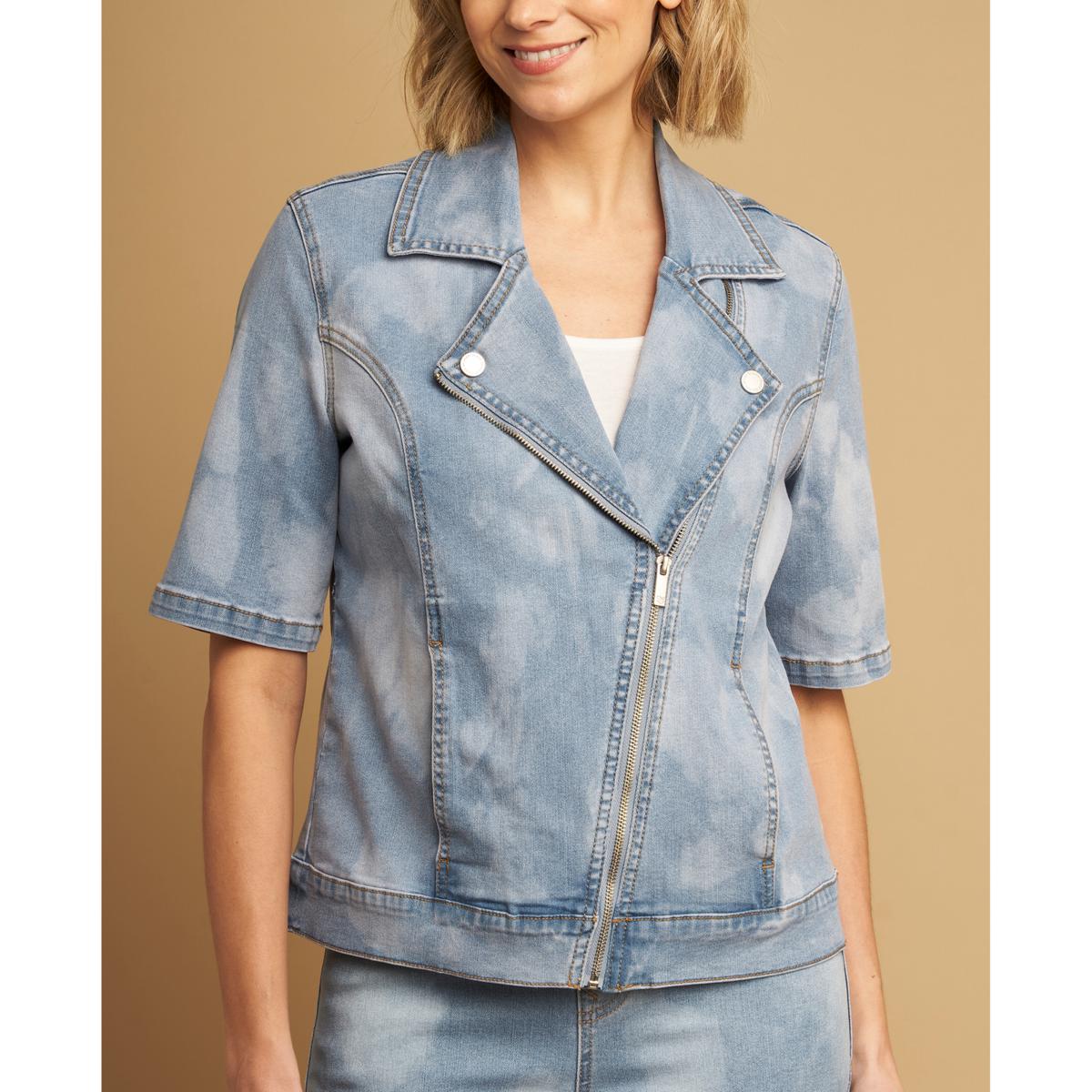 Black Jean Jacket Women LE3NO Womens Stand Collar Safar Anorak Jacket ($32)  Lked On Polyvore Ladies Jeans, image size:1200x1200