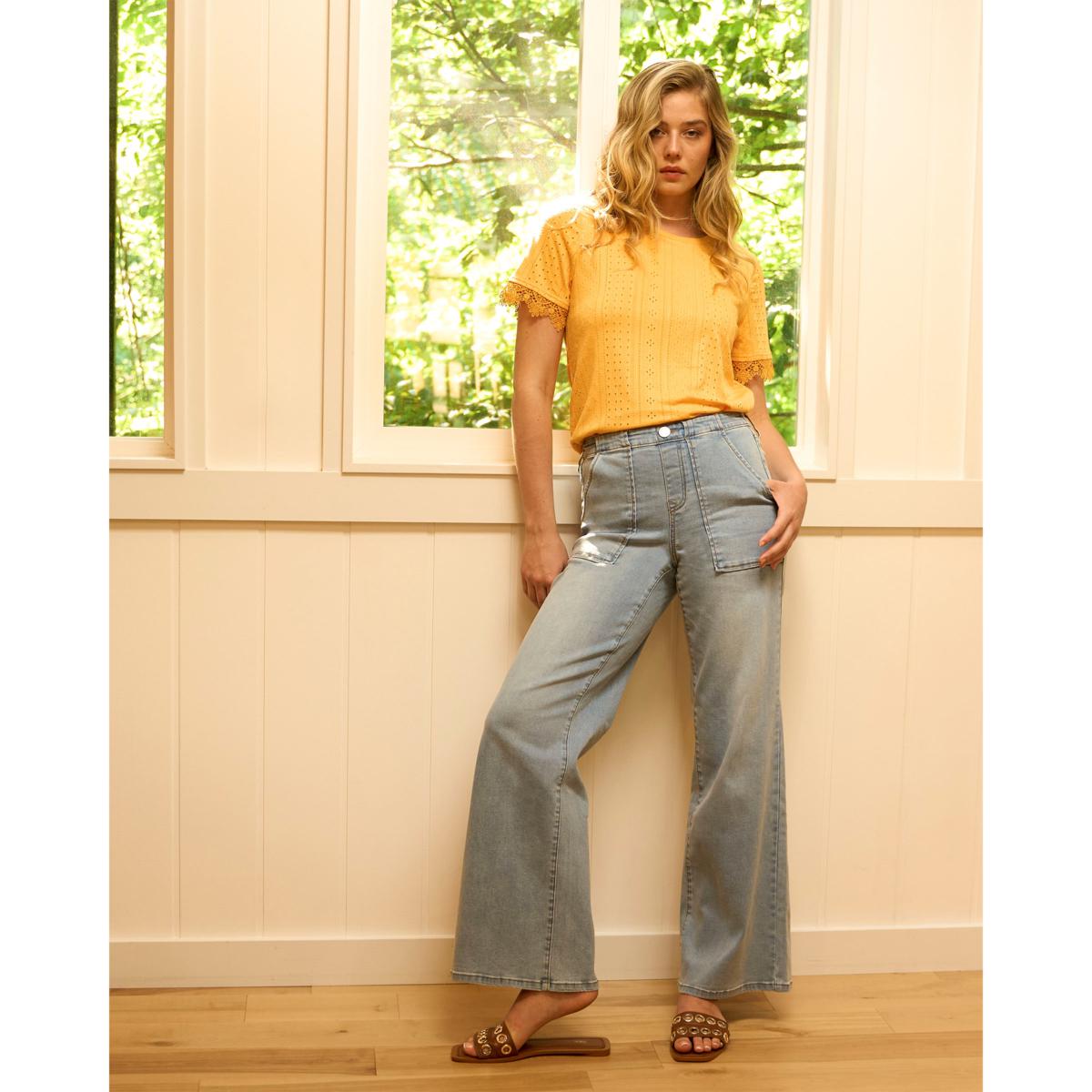 DG2 by Diane Gilman New Classic Stretch Denim Pull-On Wide