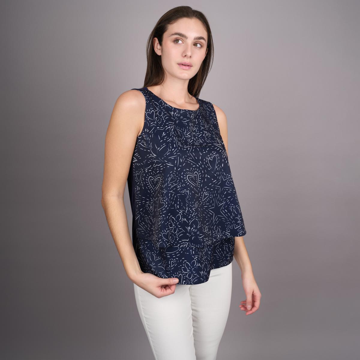DG2 by Diane Gilman Printed Mixed Media Easy Tank | HSN