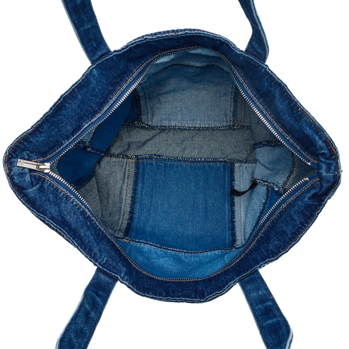 DG2 by Diane Gilman Rigid Denim Zip Closure Patched Tote Bag | HSN