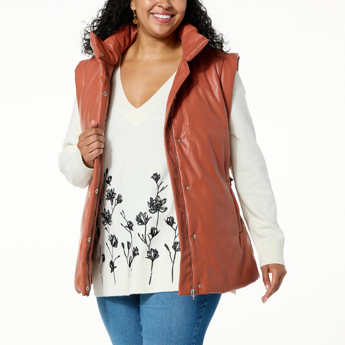 DG2 by Diane Gilman Stretch Faux Leather Puffer Vest - 21087308 | HSN