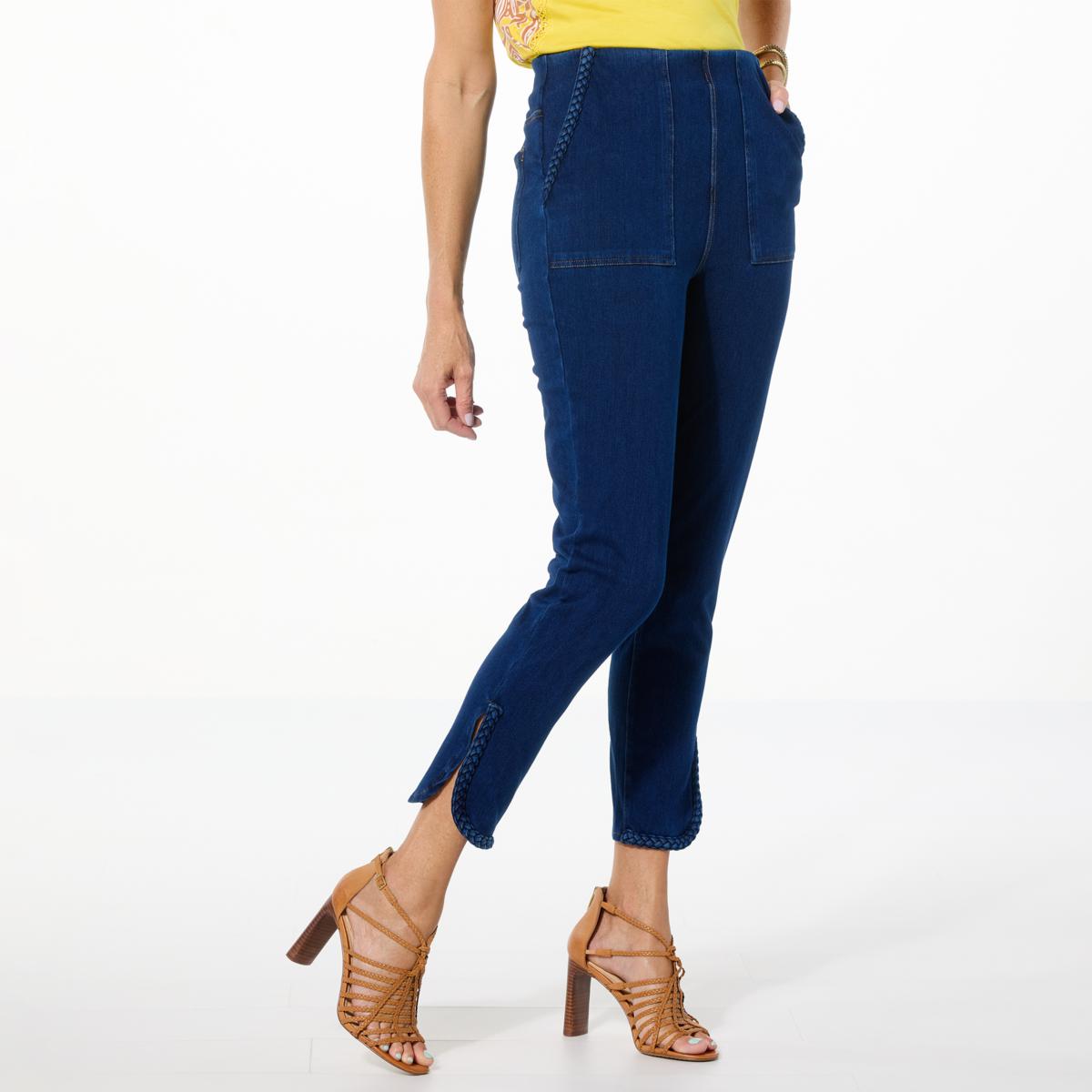 DG2 by Diane Gilman Superstretch Knit Denim Slim & Sleek Crop Jean ...