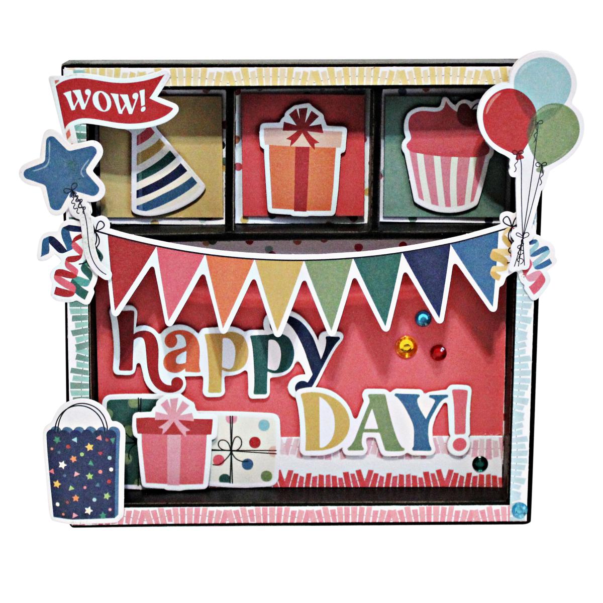 7 Cards  1 Card Kit Diamond Press Happy Hollidays Village Slimline Shadow  Box Set HSN Autoship 