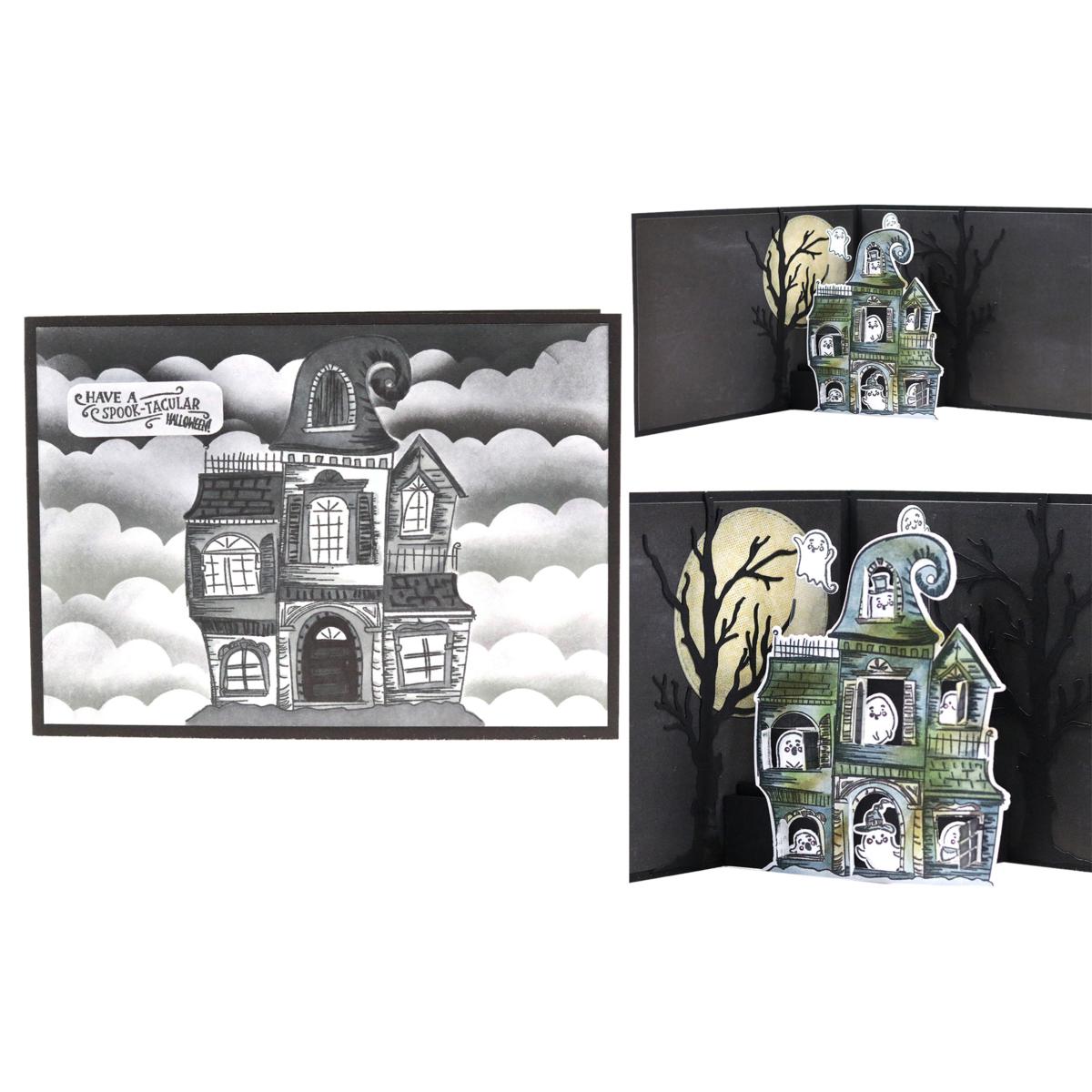 Crafter's Companion - Gemini - Clear Acrylic Stamp and Die Set - Haunted House