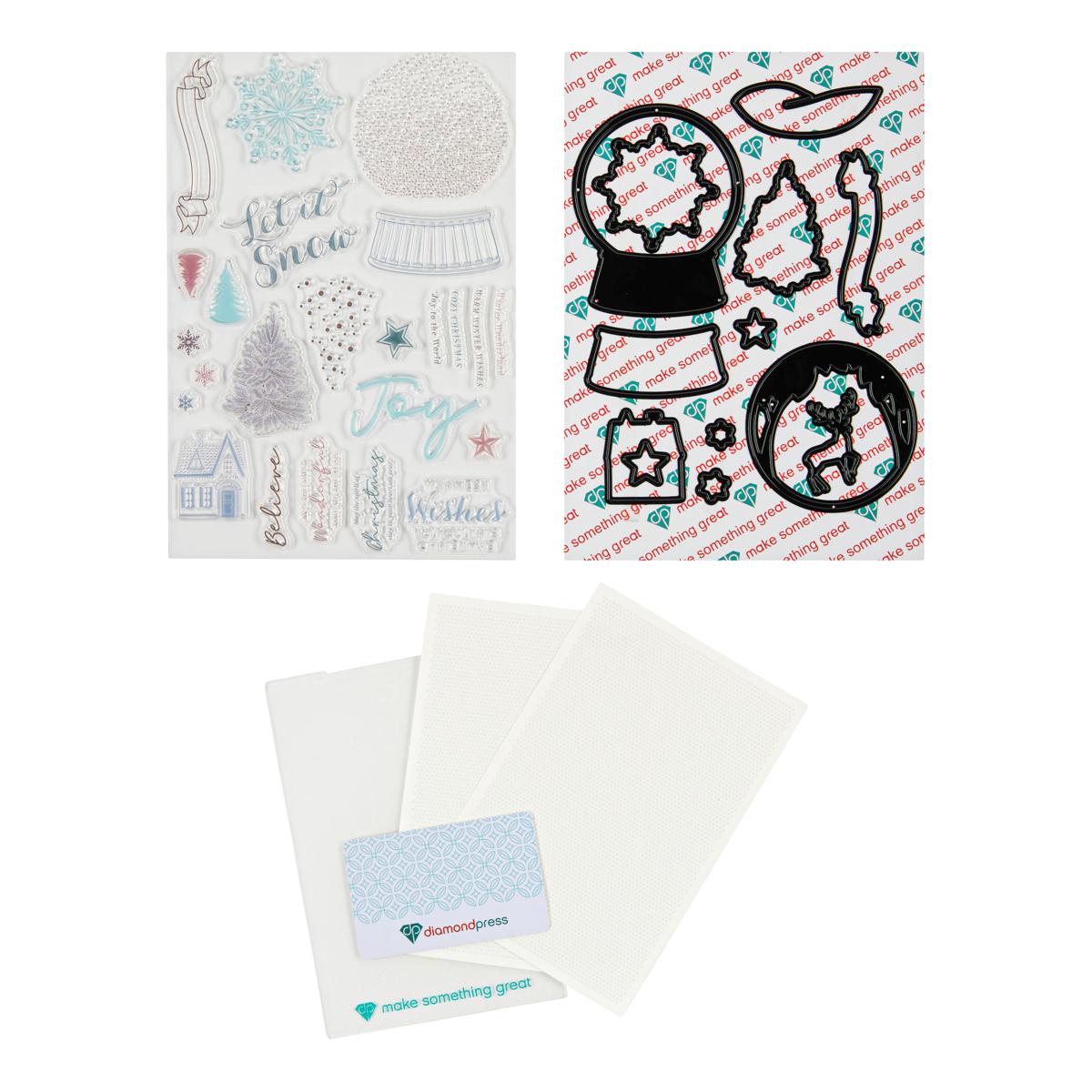 Diamond Press Snow Globe Wonderland Stamp and Die Kit - 23262110 | HSN