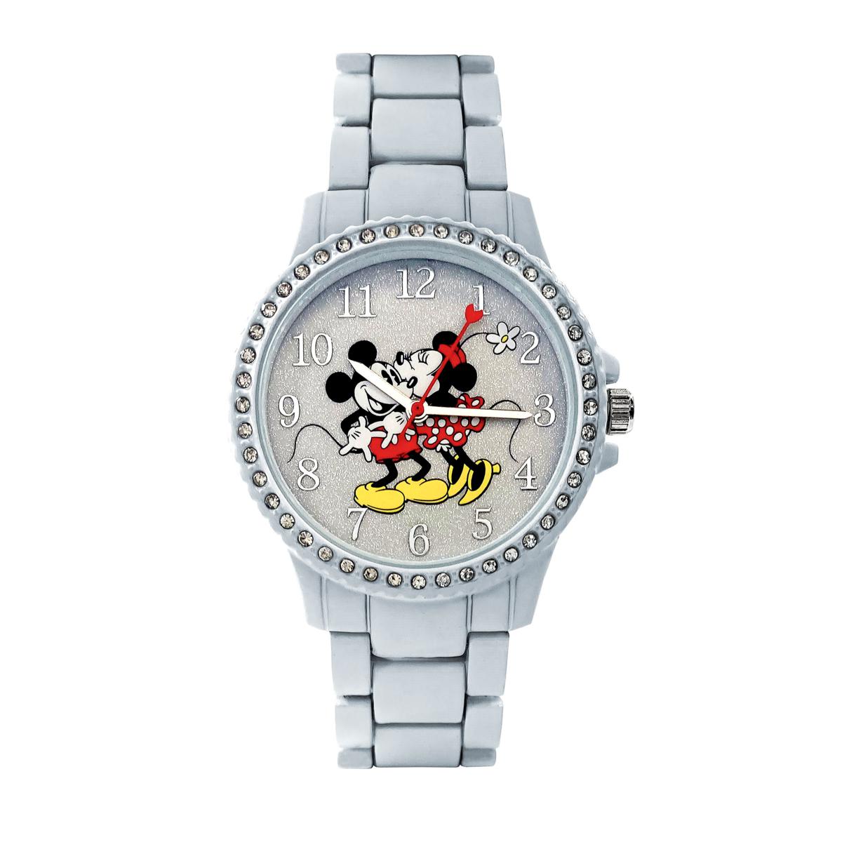 Disney® Womens Minnie 2024 Mouse White Glitz Bracelet Watch Shop all Disney