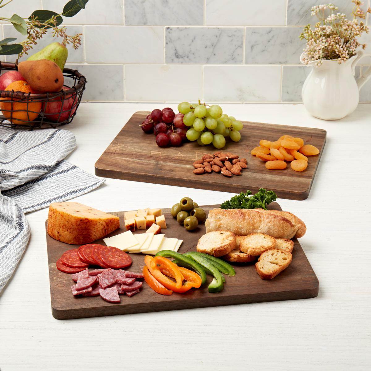 Acacia Wood Cutting Board, 2 Piece Set