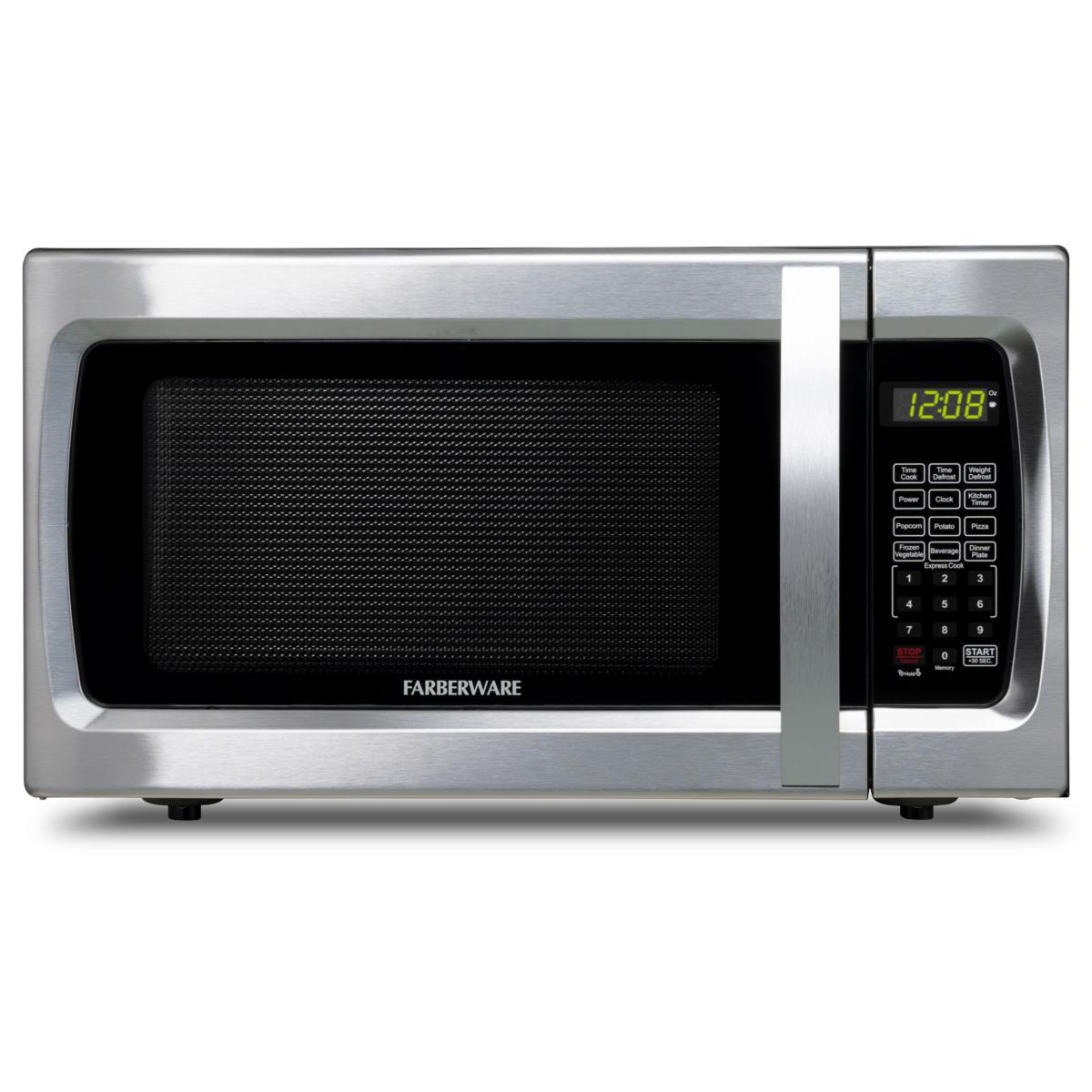 Farberware Classic 1.1 Cu. ft. 1000-Watt Microwave Oven, Black Stainless Steel