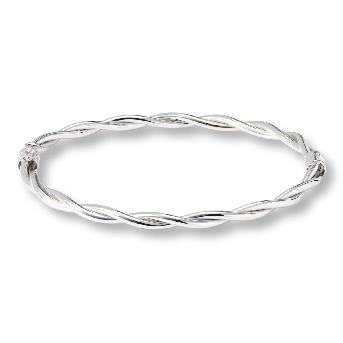 Fiorenza Gold-Plated Polished Twist Oval Bangle Bracelet | HSN