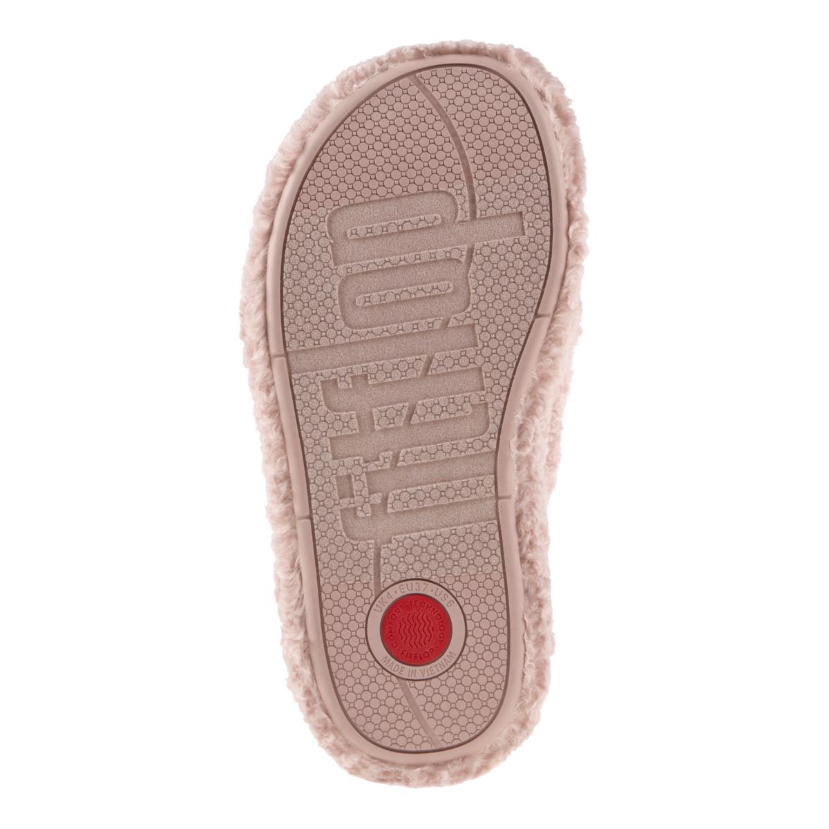 FitFlop iQushion D-Luxe Padded Teddy Cross Slides - 23256867