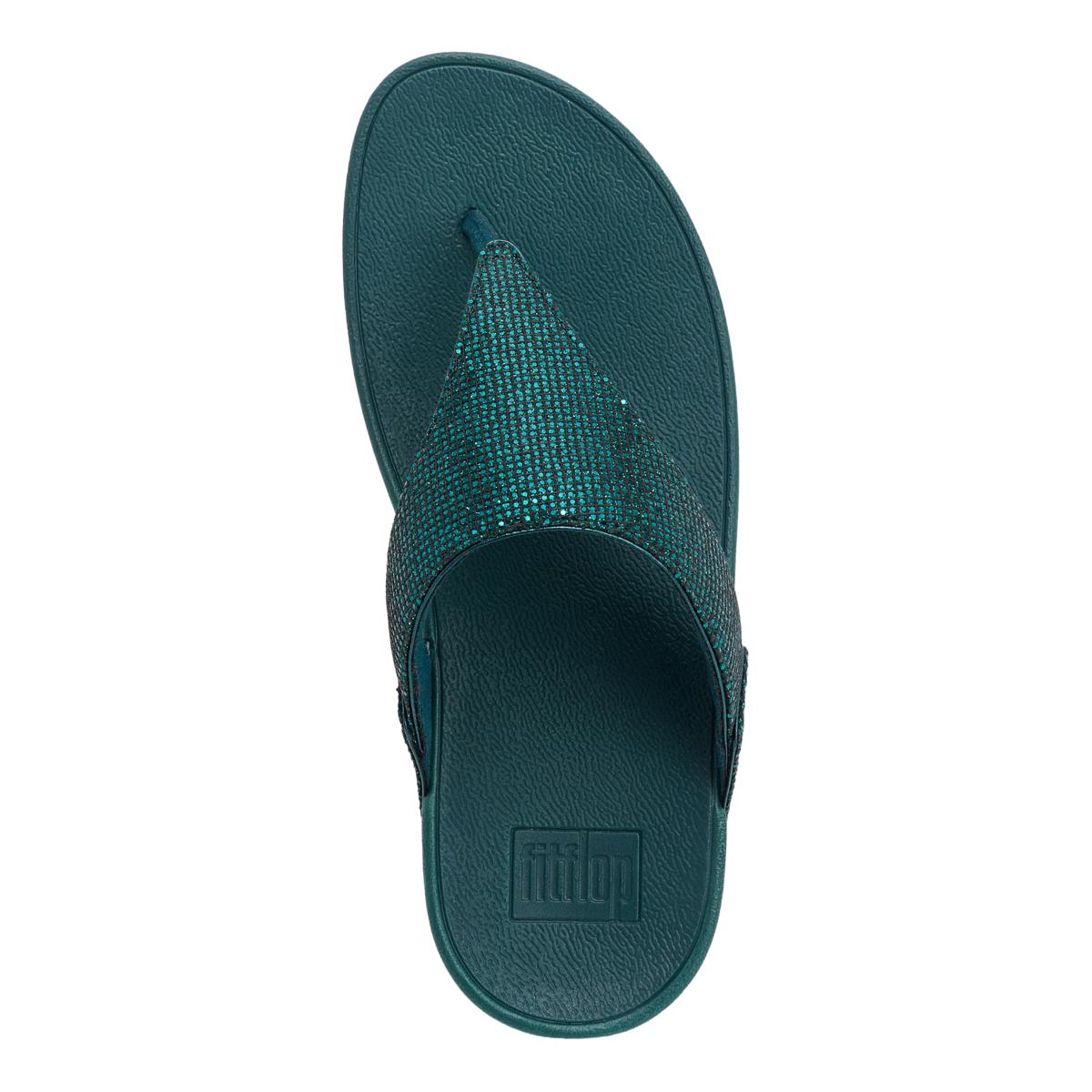 Fit Flop Lulu Womens 8 Blue Crystal Rhinestone Slides Flip Flops