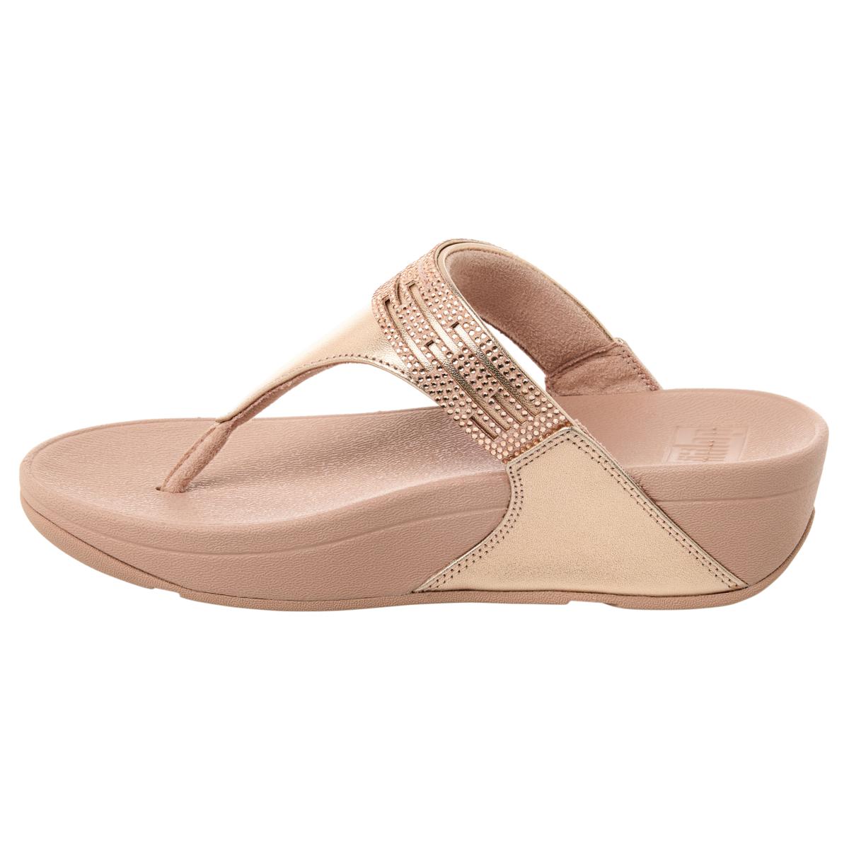 FitFlop Lulu Lasercrystal Leather Toe-Post Sandals FitFlop Lulu Lasercrystal Leather Toe-Post Sandals