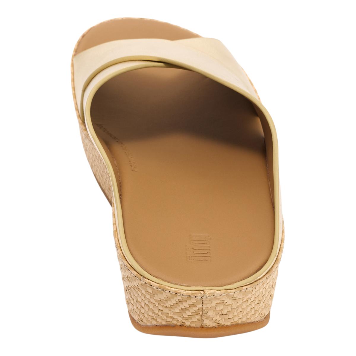 FitFlop Lulu Lux Graphic-Weave Leather Cross Slides | HSN