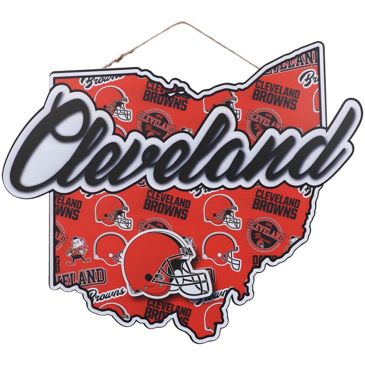 FOCO Cleveland Browns 10.5'' x 15'' Die-Cut State Sign