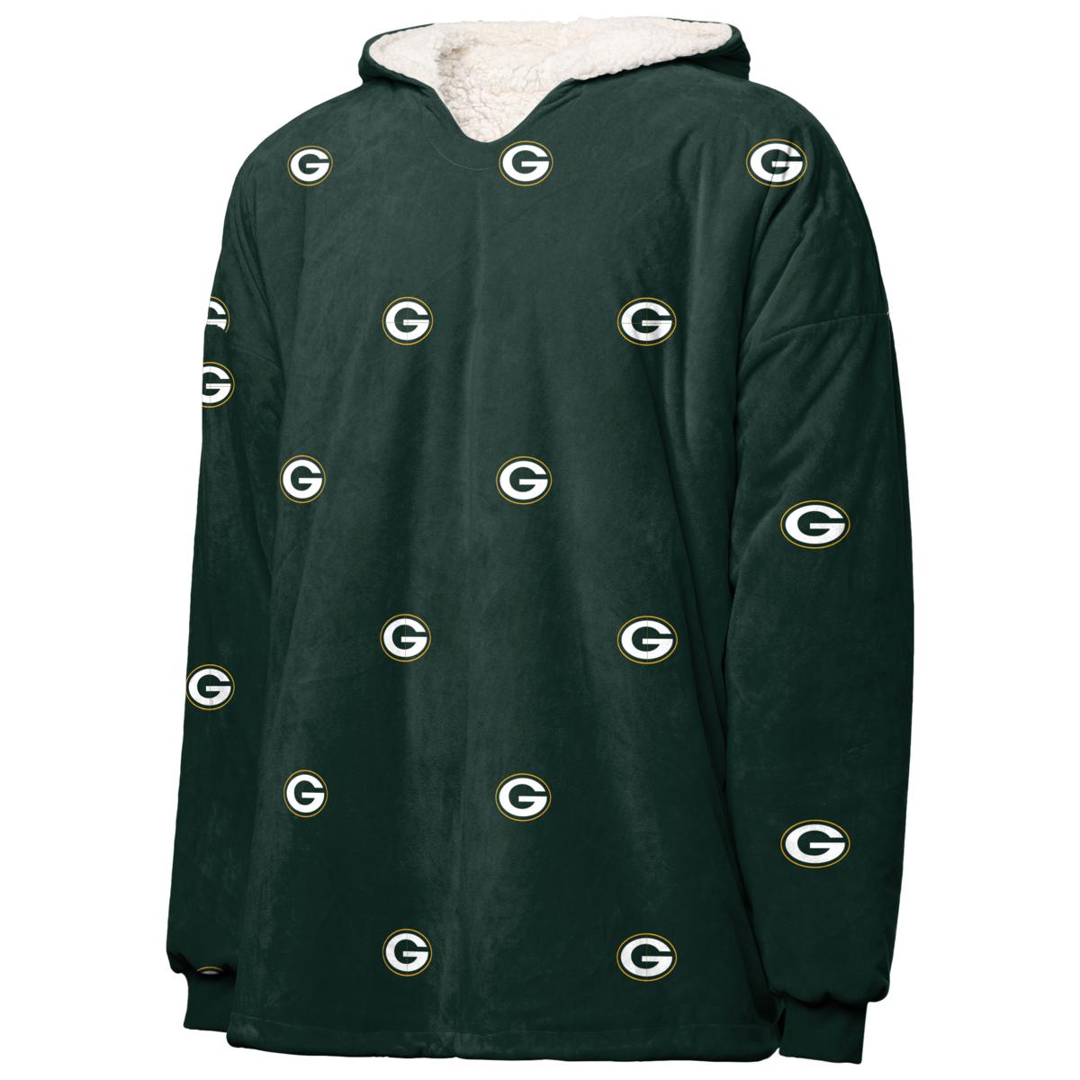 Green Bay Packers Reversible Sherpa Hoodeez - Green/White