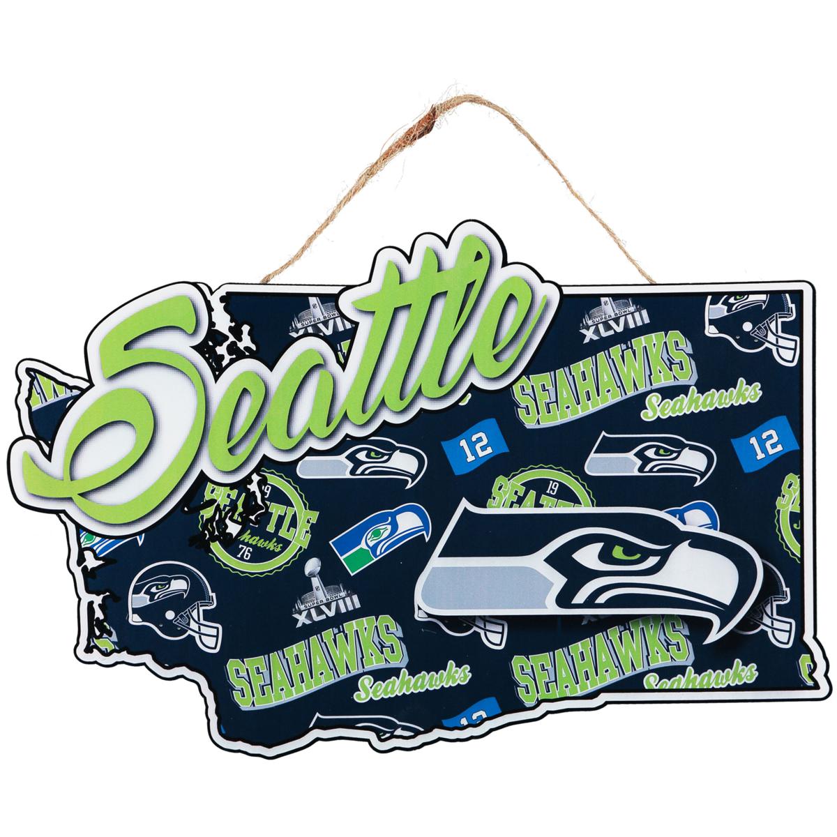 VINTAGE SEATTLE SEAHAWKS TEAM STICKER / DECAL NFL • ORIGINAL LOGO