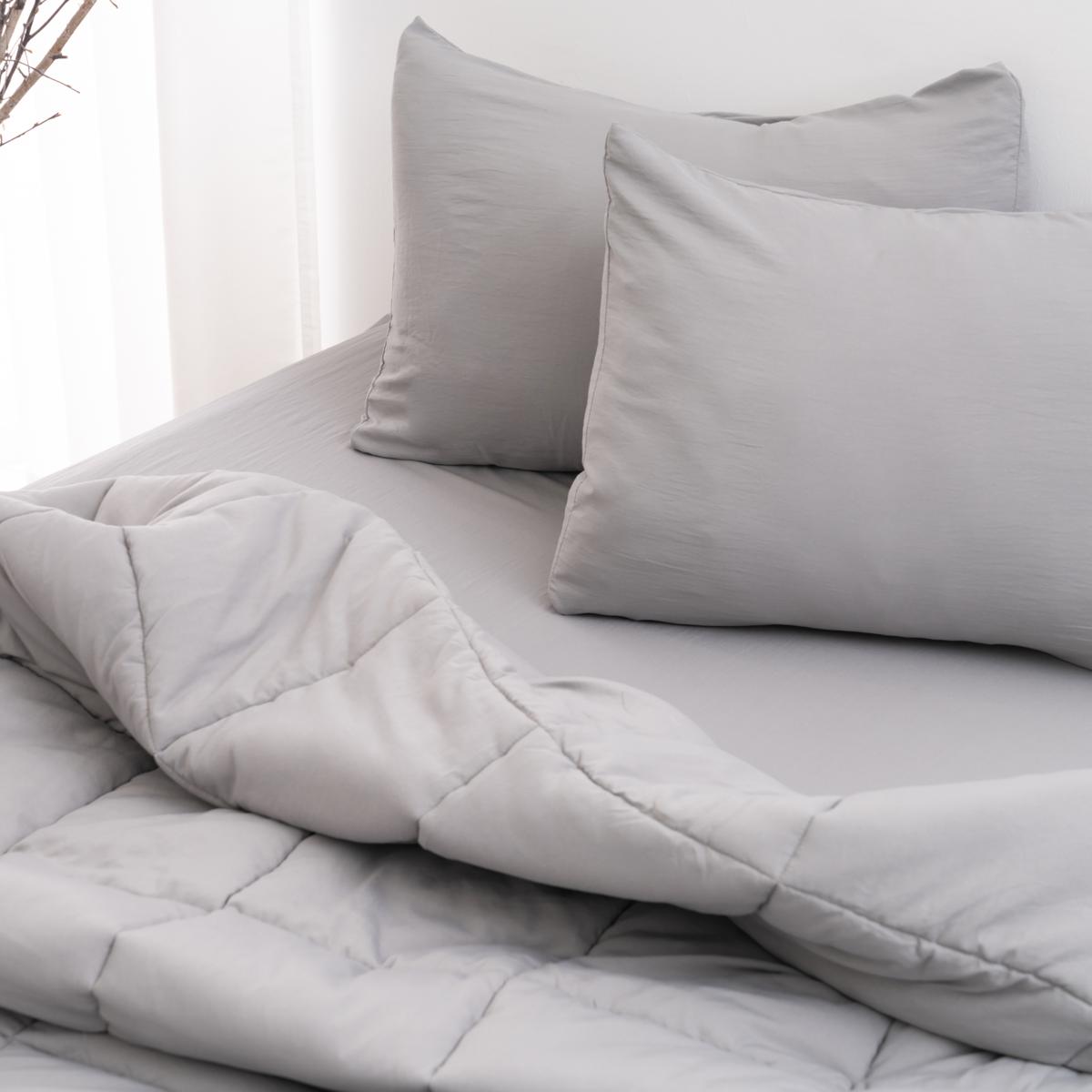 Alto Organic Cotton Grey Full/Queen Duvet Cover + Reviews