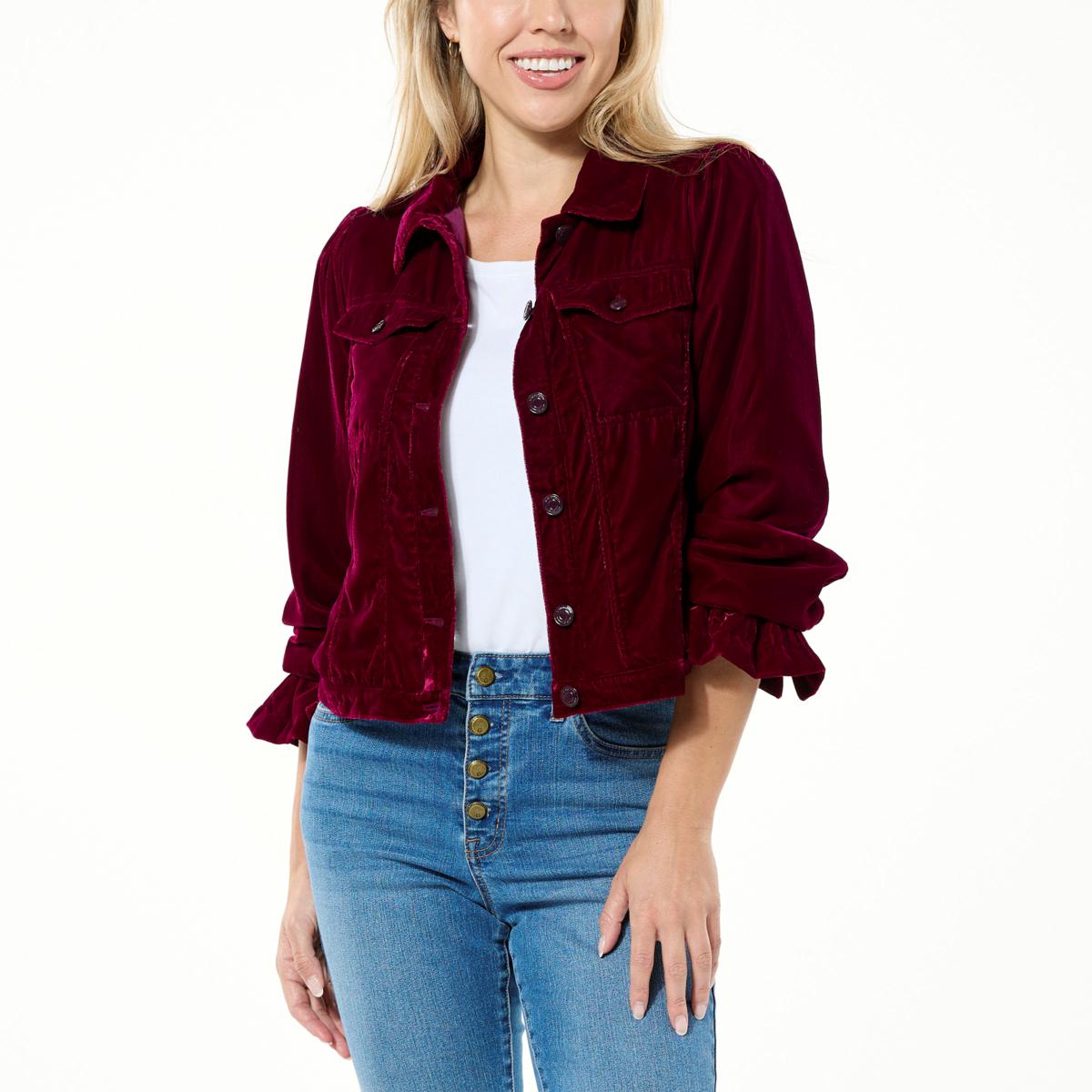 Velvet jean jacket sale