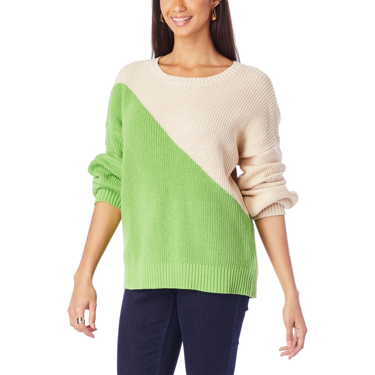 Crochet Lace Trim Color Block Sweatshirts V-Neck Pullover Trendy