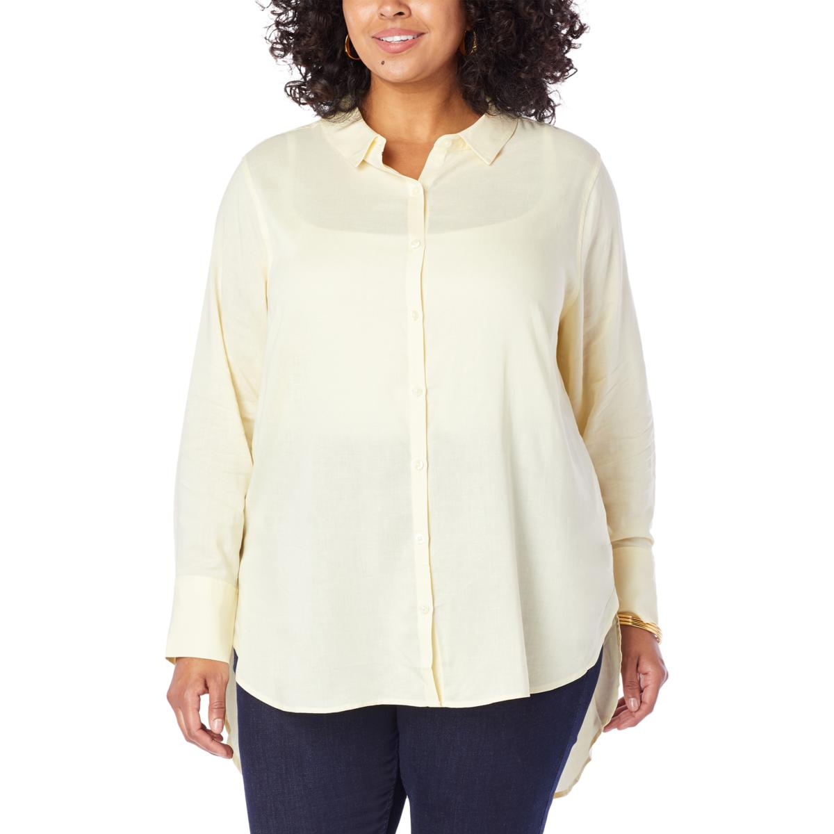 Plus Size High-Low Button-Front Shirt