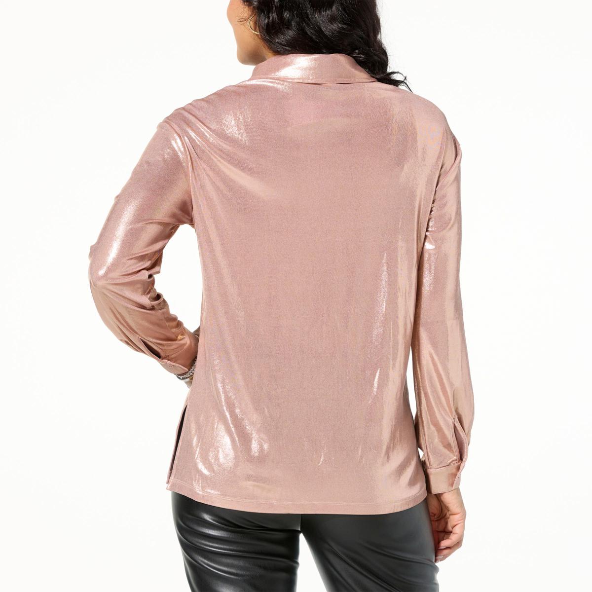 G by Giuliana Liquid Shine Button-Down Shirt | HSN