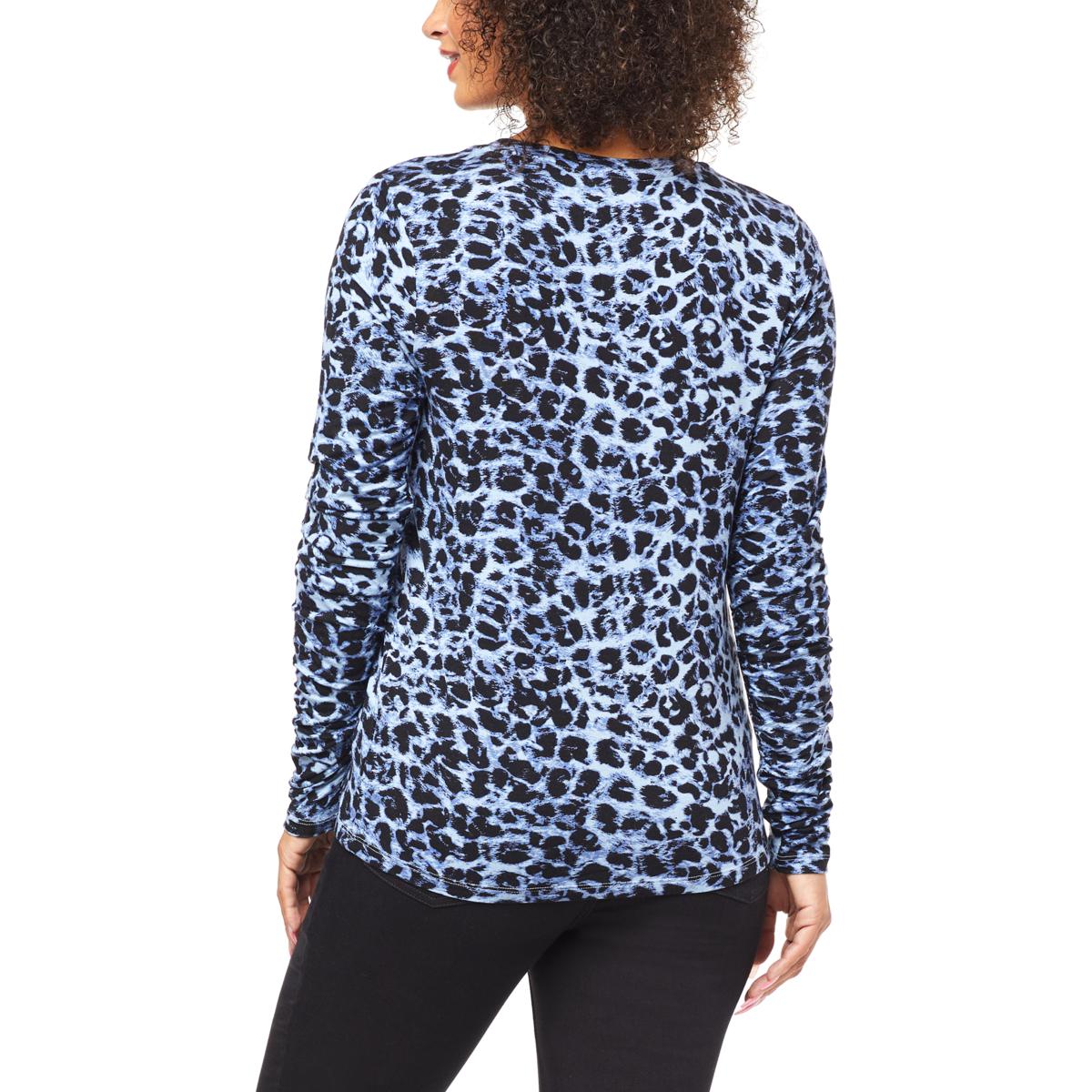 G by Giuliana Long Sleeve Tee with Shirring Detail