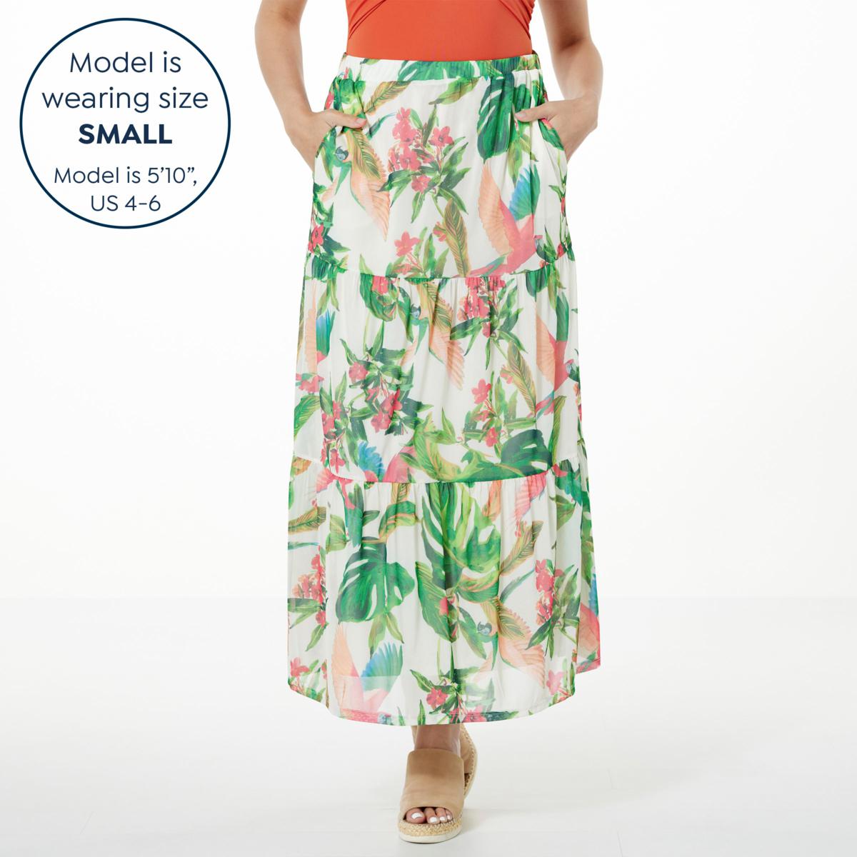 春先取りの Printed Giuliana by G Aria Skirt Maxi Tiered Knit Mesh ハンドケア・ハンドクリーム