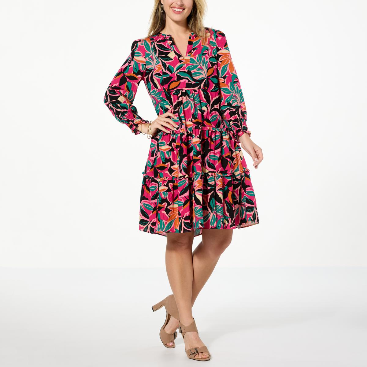 G by Giuliana Serafina Tiered V-Neck Dress - 22405441 | HSN