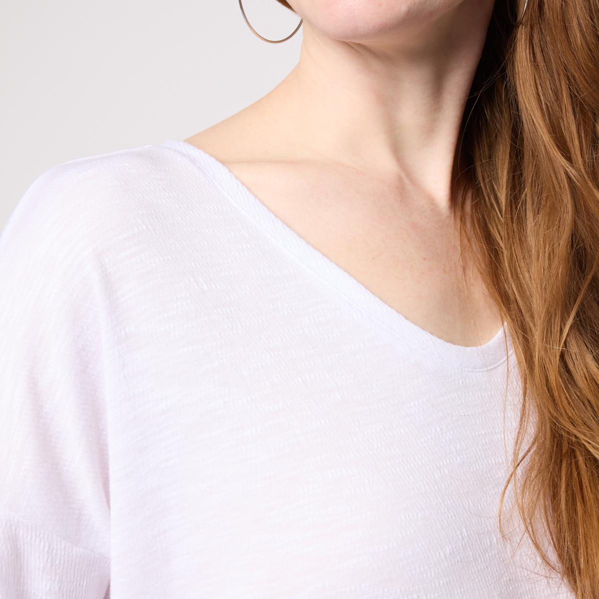 G by Giuliana Textured Gauze Knit V-Neck Pullover Top | HSN