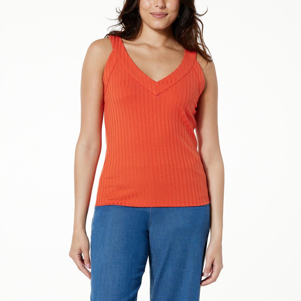 G by Giuliana V-Neck Ribbed Knit Tank - 20743941 | HSN