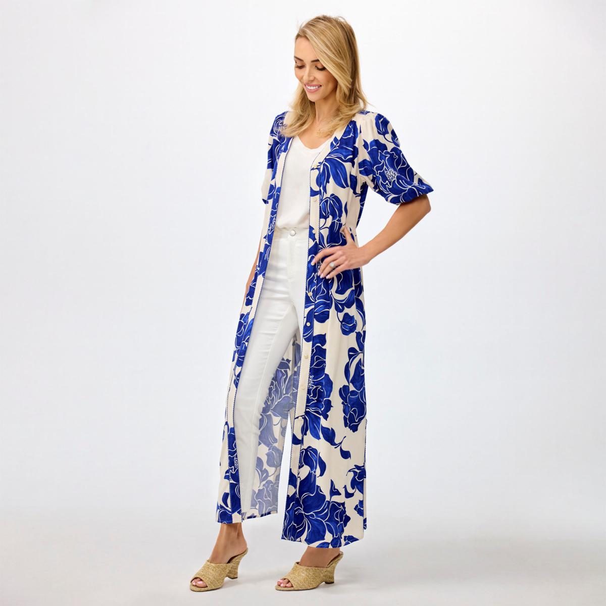 G by Giuliana Woven Embroidered Puff-Sleeve Midi Dress - Purple