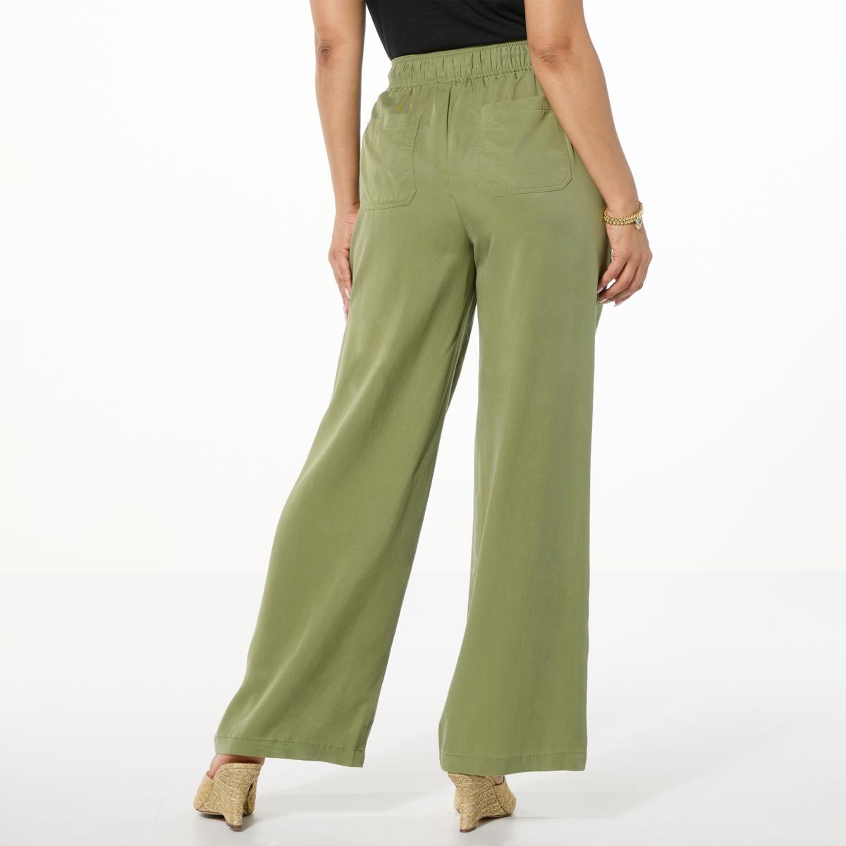G by Giuliana Woven Tencel Wide-Leg Pant | HSN