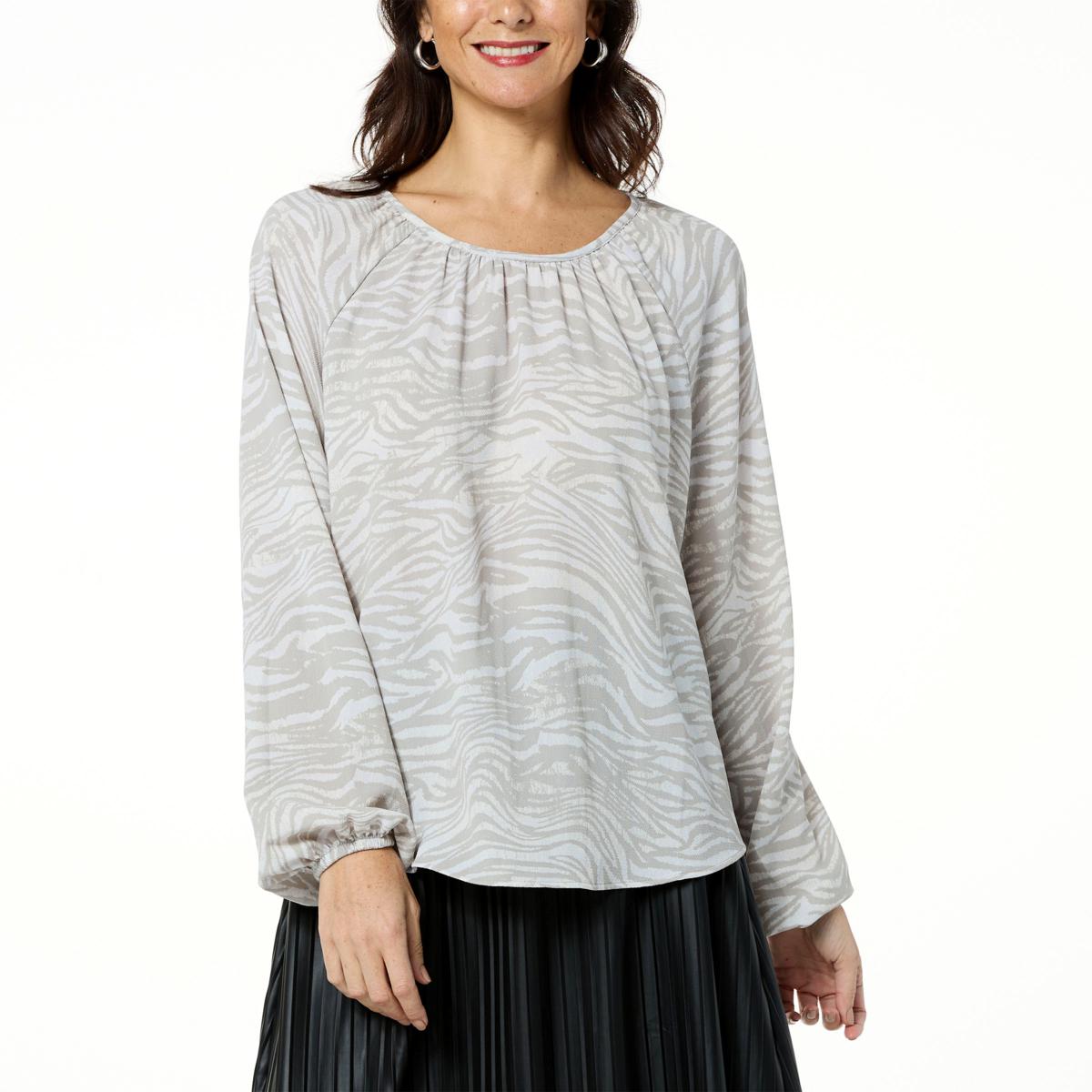 G by Giuliana Jacquard Knit Tie-Waist Top