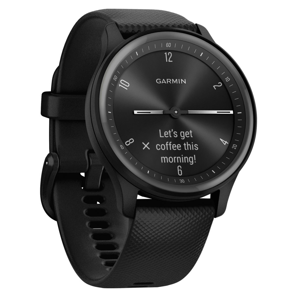 Garmin vivomove Sport Smartwatch with Silicone Band and Black Case